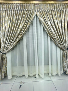 Safi Turk water fall curtain and white lace