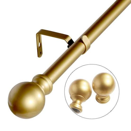 GOLD SINGLE CURTAIN ROD SET