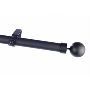 BLACK SINGLE CURTAIN ROD SET