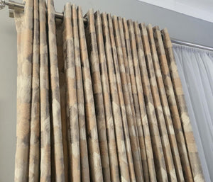 Brown Boxed patterned curtain