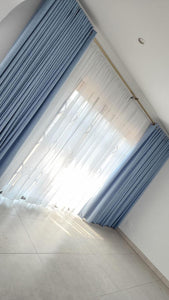 Light blue 100% block out curtain