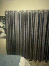 Load and play video in Gallery viewer, Dark Gray Velvet curtain
