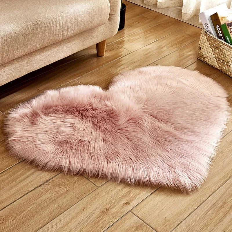 Heart fur rug