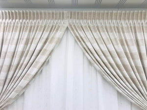 Zee cream water fall curtain and white lace