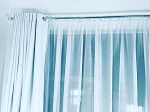 White 100% block out curtain