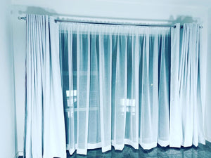 White 100% block out curtain